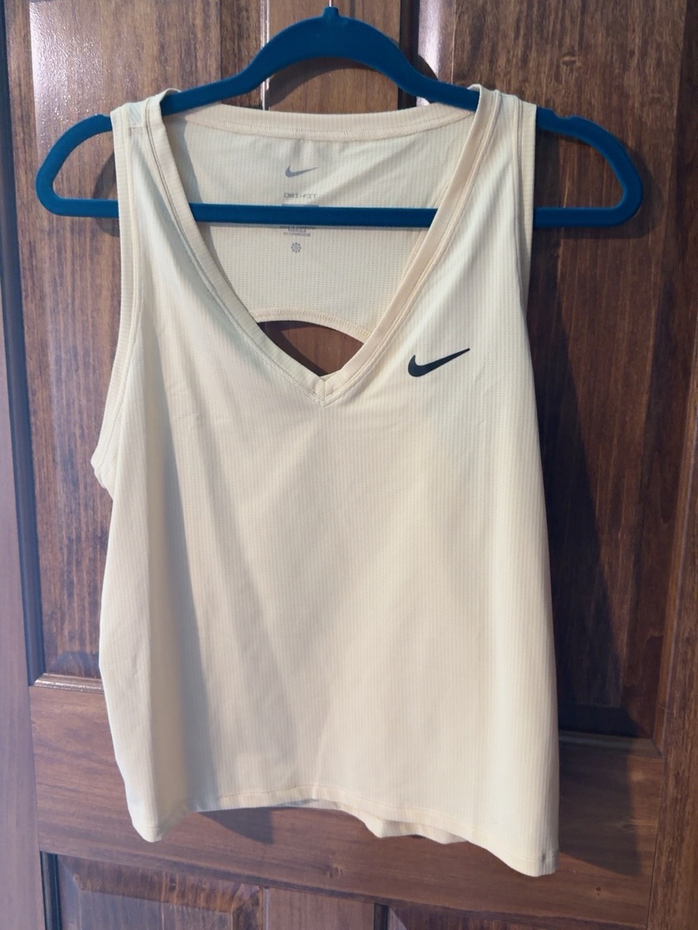 Nike Dri-FIT Yellow V-Neck Racerback Cutout Athletic Tank